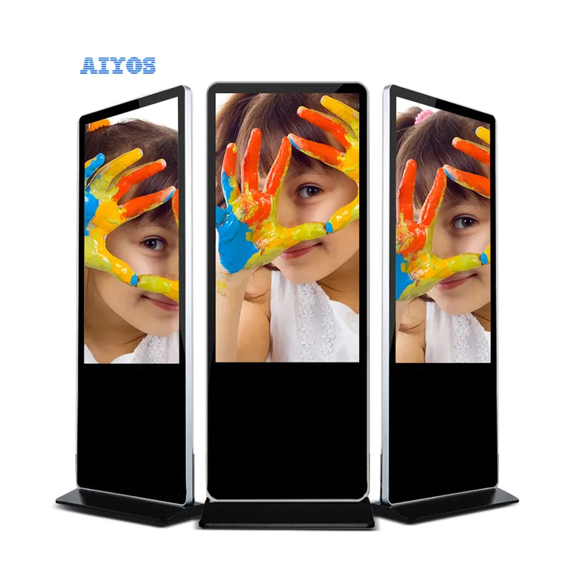 43 "49" 55 Zoll Android System Standalone Boden stehende Digital Signage Indoor-LCD-Kiosk Werbung Media Player