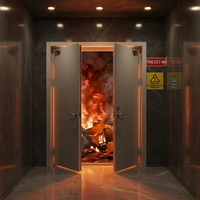 Porte coupe-feu en acier isolée et étanche, style moderne, pour appartement et passage public