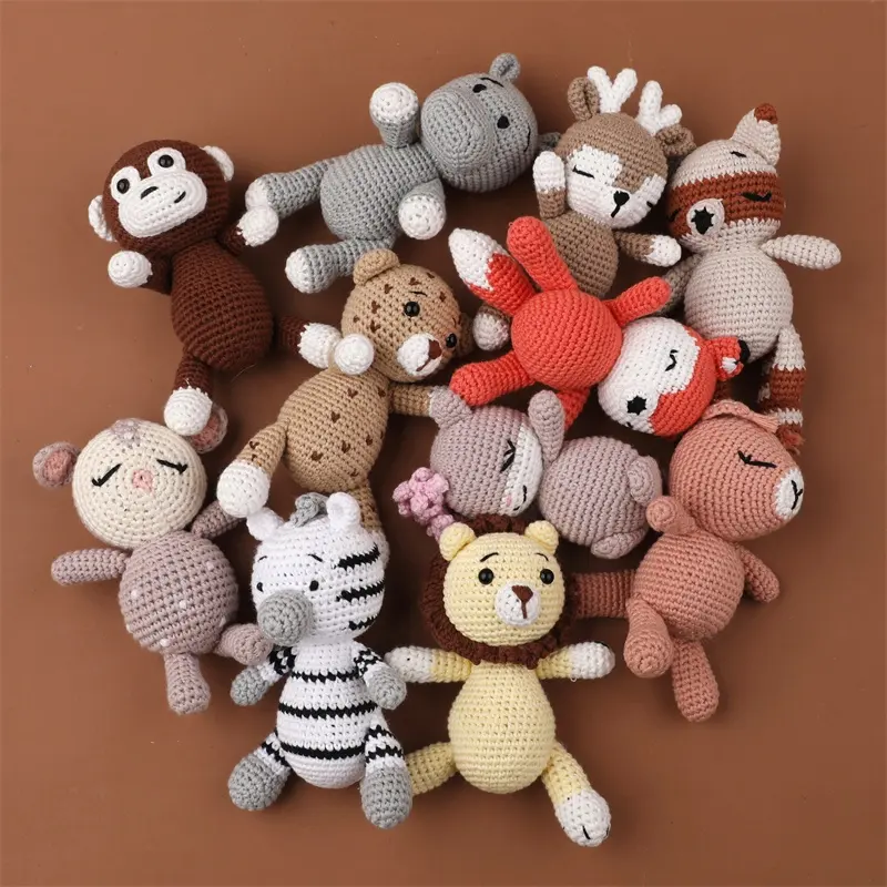 Neue Designs Babykrohling gefüllte Tieren Baumwoll-Krohlpuppen handgefertigt kleines Amigurumi Tiere Häkel-Spielzeug