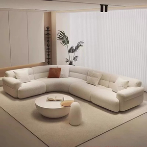 Ensemble de canapés d'angle minimalistes italiens en tissu, pour salon de villa moderne, disponible en différentes tailles - Product Image 1