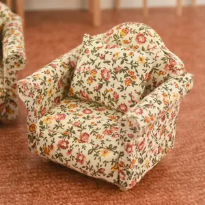 Hoye crafts mini set di mobili kit di divani per case delle bambole in stile floreale mini divano per casa delle bambole fai-da-te preferito per bambini