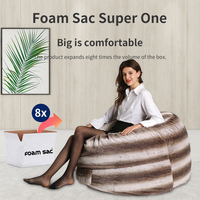 Venta al por mayor de Gigante de piel de conejo de suave x gran sofá portátil silla sofá total dormir bolsa de frijol