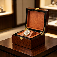 Boîte à montres en bois laqué rouge, boîte cadeau en bois pour ranger les montres et les accessoires, boîte à montres premium en bois