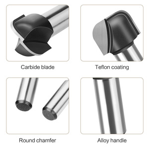 Brocas para enrutador de carburo de señalización de 6mm, cuchillo de fondo <span class=keywords><strong>circular</strong></span> de doble arco, juego de brocas para cuenco y bandeja, cortador lineal de fondo redondo - Product Image 5