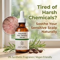 Sérum capillaire multi-peptides végétalien à la rosemarie et à la caféine, traitement du cuir chevelu, hydratant pour la densité des cheveux, prévention de la perte de cheveux