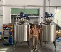 Mélangeur de liquides TEVE SUS304 100L-2000L avec couvercle en dôme, pour usage commercial et industriel, pour l'alimentation et les boissons, réservoirs de mélange en acier inoxydable