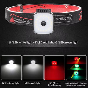 Lightweight 4 Modes Headlamp Red Warning Green Light <b>Head</b> Lamp Night Running Light <b>USB</b> <b>Rechargeable</b> <b>Head</b> <b>Torch</b> - Product Image 4