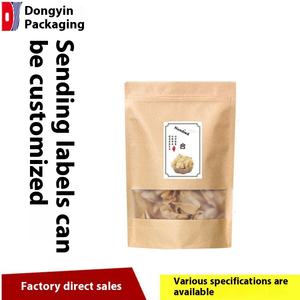 Bolsa <span class=keywords><strong>de</strong></span> pie con cremallera impresa con logotipo personalizado, bolsa <span class=keywords><strong>de</strong></span> papel Kraft marrón con ventana, característica a prueba <span class=keywords><strong>de</strong></span> humedad - Product Image 5