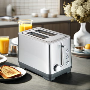 KRON 2-슬라이스 스테인레스 스틸 자동 가정용 빵 토스터 신상품 플라스틱 주방 아침 식사 베이킹 기능 - Product Image 2