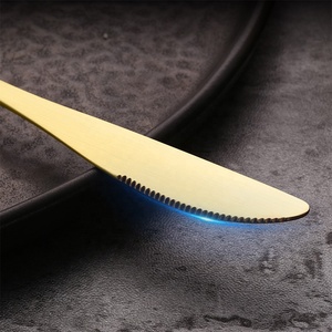 Juego de cuchillos y tenedores de oro de <span class=keywords><strong>Portugal</strong></span> de alta calidad, juego de cubiertos de lujo, juego de acero inoxidable para comedor, Hotel, eventos de boda - Product Image 6