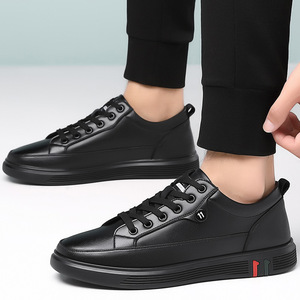 รองเท้าผ้าใบสีขาวผู้ชายลำลองระบายอากาศได้ดี รองเท้าหนังผูกเชือกด้านหน้า สีพื้น รองเท้าออกกำลังกายเพื่อการพักผ่อน เวินโจว เจ้อเจียง - Product Image 4