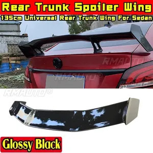 Aileron de coffre arrière universel 135 cm pour berline, style GT noir brillant, kit carrosserie, accessoires auto - Product Image 1