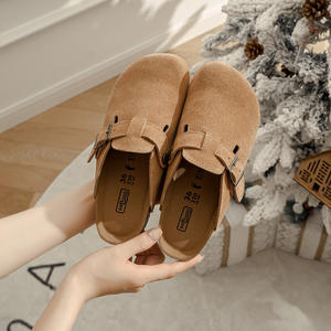 2025 <span class=keywords><strong>donna</strong></span> <span class=keywords><strong>in</strong></span> vera pelle scamosciata <span class=keywords><strong>sughero</strong></span> zoccoli Mules scarpe con plateau prezzo di fabbrica abbigliamento estivo stampato mezza <span class=keywords><strong>ciabatte</strong></span> taglia 43 - Product Image 4