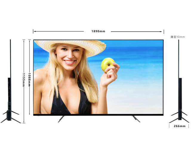 85-Inch Frameless 2.5+8G(choose  2+32G with Bluth )Android 4K  Smart TV LED for Hotel Home Study Use85" TV