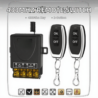 Interrupteur à télécommande sans fil 433Mhz, AC 110V 220V, récepteur relais ABS, 2 émetteurs, connecteur à bouton pour l'électricité automobile