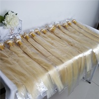 Lot de Cheveux Vierges Russes Blonds 613, Cuticules Alignées, Cheveux Humains 613 avec Frontal, Type Brésilien