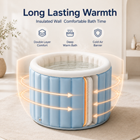 Baignoire isolante pour bébé avec corps rond en PVC pliable et drain latéral bas pour un rangement compact à la maison, Marque privée