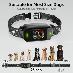 Smart Bark Collar Rechargeable Anti Barking Training Collar With Adjustable Sensitivity Dog Perimeter Shock Collar