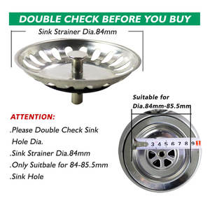 WaiiHO 005 Lot de 2 bouchons de vidange en acier inoxydable pour éviers de cuisine standard et la plupart des drains d'évier de cuisine standard - Product Image 4