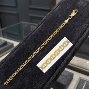 Tobillera de Oro Amarillo de 10k con Eslabones Marineros de 3.2mm y Pulseras de Eslabones Modernas - Product Image 3
