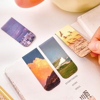 Marcapáginas Magnético Hecho a Mano en China, con Diseño de Paisaje en Colores Mixtos, de Alta Calidad para Estudiantes, Papelería de Lectura, Bonito Marcapáginas de Doble Cara