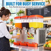 Boissons de cafétéria à succès commercial avec robinet, machine à jus réfrigérée à trois cylindres, boissons de bar à jus
