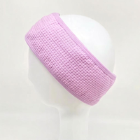 Bandeau de Spa Facial en Coton Gaufré 100% Naturel Personnalisé Quiet Girl avec Logo Brodé – Idéal Douche, Yoga et Sport