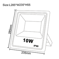 Proveedor Oro con 9 Años de Experiencia, Reflector LED de 10W y 1200lm, Rojo, Azul, Verde, Blanco, 12V, UV, para Jardín, con Clasificación IP65