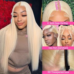 13x6 HD Lace Frontal <b>Wigs</b> Blonde Color ,hd Full Lace <b>Wig</b> Raw <b>Hair</b> Cuticle Aligned <b>Hair</b>, Glueless <b>Human</b> <b>Hair</b> <b>Wigs</b> for Black Women - Product Image 3