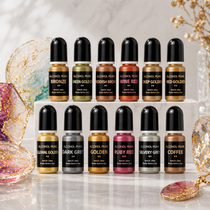 Encre alcoolisée métallique, pigment liquide chatoyant pour l'art en résine époxy, colorant haute concentration pour les loisirs créatifs, la peinture, l'art - Product Image 1