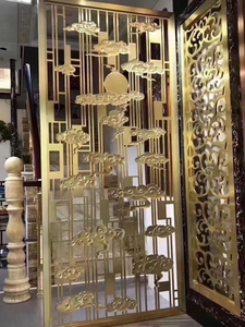 Modern Aluminum Room Divider <b>Curtain</b> Wall <b>Panel</b> Chinese Style Anti-Corrosion Powder Coated for Dining 70in and Above - Product Image 3