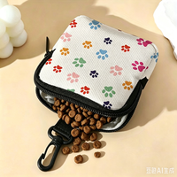 Sac à friandises pour chien personnalisé en PVC imprimé avec des pattes, imperméable, multifonctionnel, avec fermeture éclair, pour l'entraînement des chiens