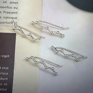 Pendientes colgantes de constelación de plata de ley S925 para mujer, diseño geométrico minimalista, pendientes colgantes finos para uso diario - Product Image 2
