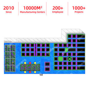 <span class=keywords><strong>Parc</strong></span> de jeux intérieur pour enfants avec trampoline, design rectangulaire attrayant, grand trampoline avec zone de jeu extensible - Product Image 2