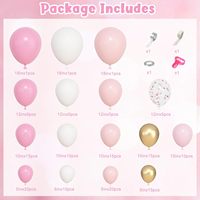 Kit d'arche de ballons roses et blancs de 157 pièces, décorations d'anniversaire dorées pour femmes et filles, ballons en latex rose pastel et or chromé