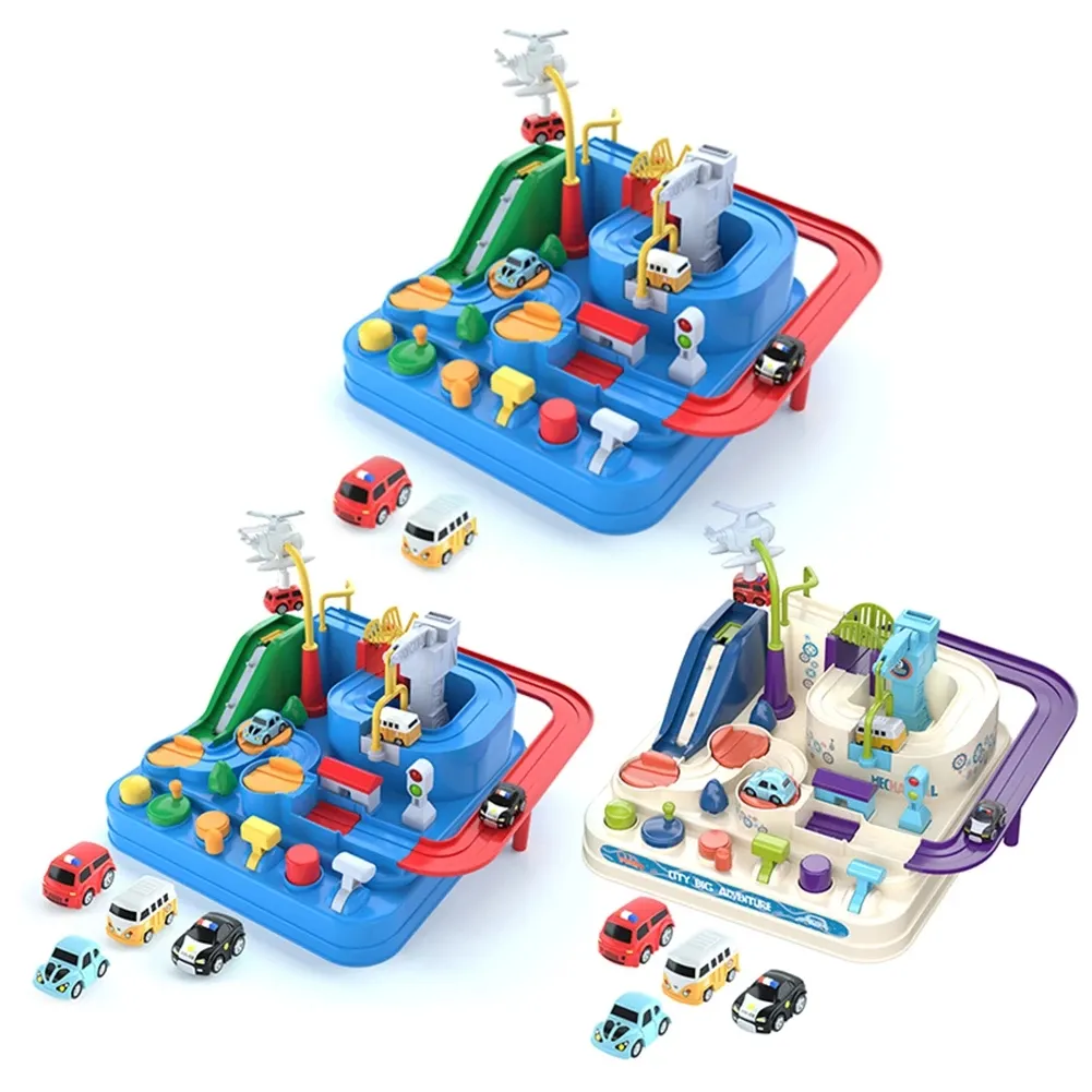 Racing Rail Car Model Racing giocattoli educativi bambini Track Car Adventure Game cervello gioco meccanico interattivo Train Toy