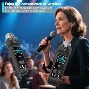 ชุดเครื่องส่งสัญญาณเสียงไร้สาย XLR ระดับมืออาชีพ 2.4G สำหรับไมโครโฟน มิกเซอร์ เครื่องดนตรี สายเคเบิล <span class=keywords><strong>แปลง</strong></span>สัญญาณได้โดยไม่ต้องใช้สาย - Product Image 5