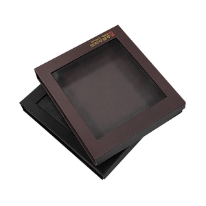 Custom Matt <b>Black</b> Paper Magnetic Closure Clear Window Gift <b>Box</b> Packaging With Clear PVC Window - Product Image 5