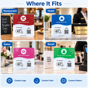Carte intelligente NFC pour avis Google, autocollant de table durable et étanche, cartes acryliques haute sensibilité pour évaluation par simple pression, personnalisables, prêtes à être expédiées - Product Image 2