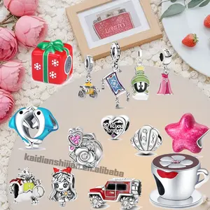 Cadena de Seguridad con Cuentas de Moda, Chapada en Plata, con Flor de Cobre y Circonita, Joyería Religiosa Islámica, Pulsera con Colgante para Niños - Product Image 1