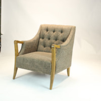 Chaise de hall de tapisserie d'ameublement de tissu brun de meubles d'hospitalité haut-classique de luxe