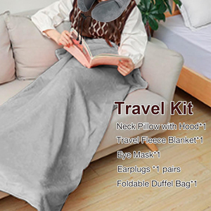 Almohada de Viaje <span class=keywords><strong>Cervical</strong></span> Personalizada al por Mayor, Juego de Almohada y <span class=keywords><strong>Manta</strong></span> de Viaje con Bolsa Portátil, Ligera, para las Cuatro Estaciones - Product Image 3