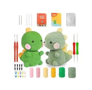 Beginner's Crochet Kit DIY Craft Hobby Set with Plush Material Includes Tools and Patterns for Making Adorable Dolls