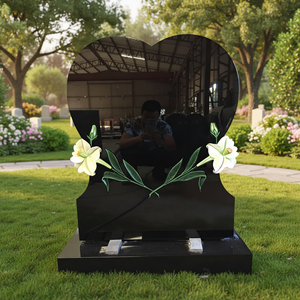 Lápida Conmemorativa de Granito Natural Pulido con Diseño Americano Tradicional para Cementerio - Product Image 1