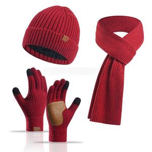 Ensemble trois pièces tricoté <span class=keywords><strong>de</strong></span> haute qualité : <span class=keywords><strong>bonnet</strong></span>, gants <span class=keywords><strong>et</strong></span> écharpe, en peluche épaisse – Grande Vente - Product Image 5