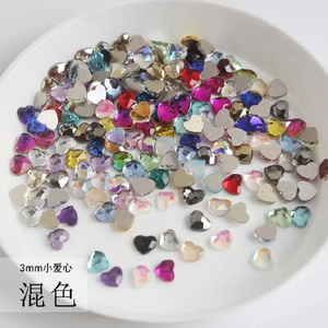 Ngọt Ngào trái tim bướm đá quý 3mm trái tim răng khoan mỹ phẩm răng đá quý thủy tinh răng đá quý pha lê chì miễn phí - Product Image 2