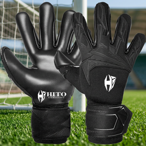 Customized Breathable Non-Slip Front Palm 4mm German Latrex Backhand Inject Goalkeeper Gloves Meduis Cut Finger and Thumb Wraps - Product Image 2