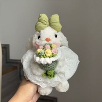 Porte-clés pendentif sac en peluche dessin animé lapin à oreilles tombantes, mignon, cadeau, robe de princesse bleu sel de mer rose