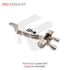 Catback d'échappement en acier inoxydable haute Performance ING pour Porsche <span class=keywords><strong>Cayenne</strong></span> GTS <span class=keywords><strong>958</strong></span> 4.8L mise à niveau <span class=keywords><strong>Turbo</strong></span> <span class=keywords><strong>S</strong></span> tuyaux système d'échappement - Product Image 3