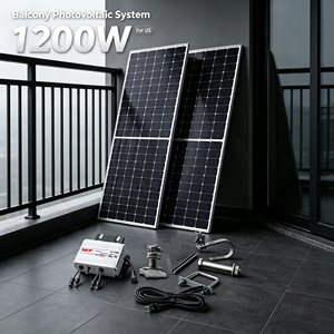 Kit de Sistema Solar para Balcón de <span class=keywords><strong>1200W</strong></span> MPPT, <span class=keywords><strong>Microinversor</strong></span>, 2 Paneles Solares Monocristalinos de 450W, Listo para Usar, Sistema de Energía Solar Fuera de la Red para el Hogar, TUV VDE - Product Image 3